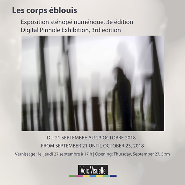  Le Lodge 1, opuscule Les Corps éblouis
  Exposition sténopé numérique 3e Édition, Centre d'artistes Voix Visuelle, Ottawa, Canada  